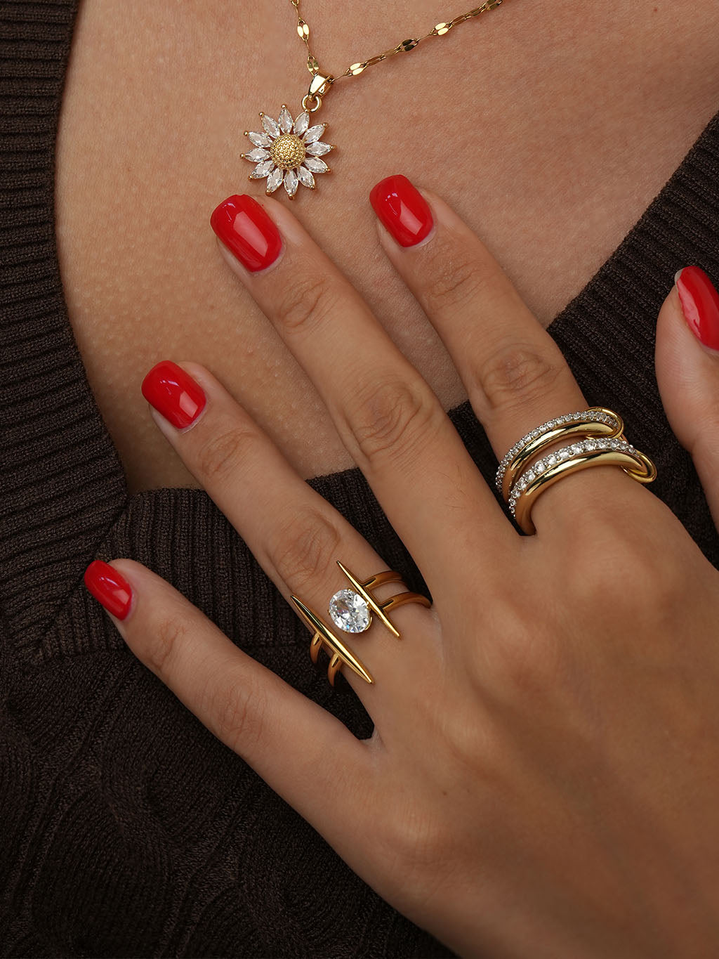 Simple Light Shine Ring Gold 58mm