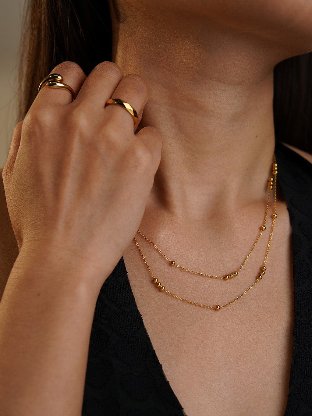 Bubble Doppelkette Gold