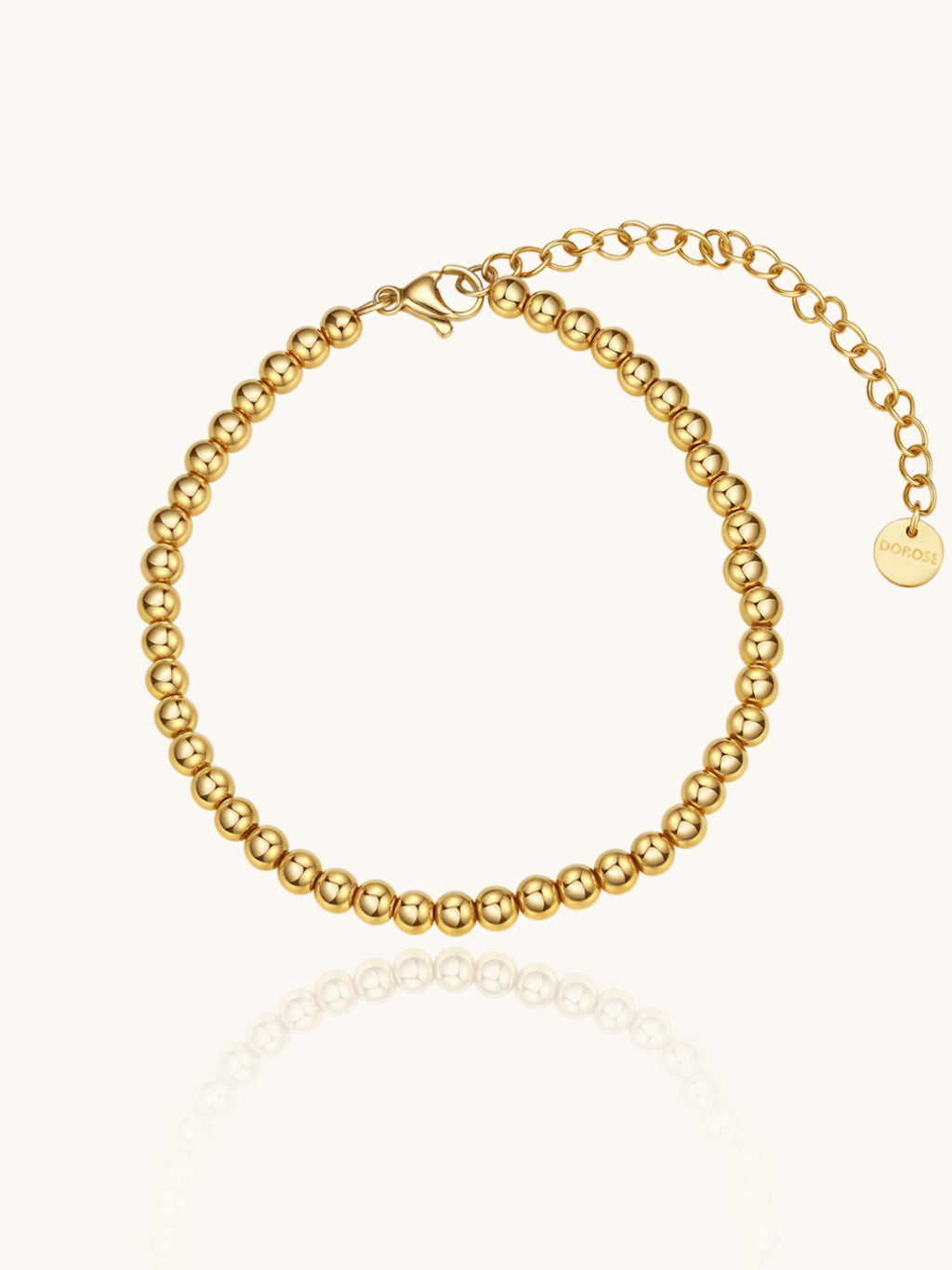 4mm Bead Armband Gold