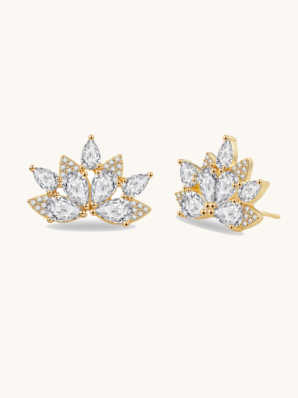 Half Flower Ohrringe Gold