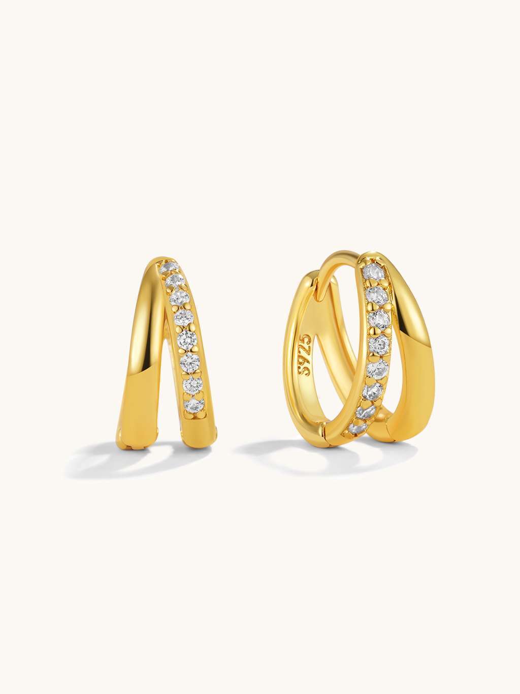 Glitter Hoop Ohrringe Gold 10mm