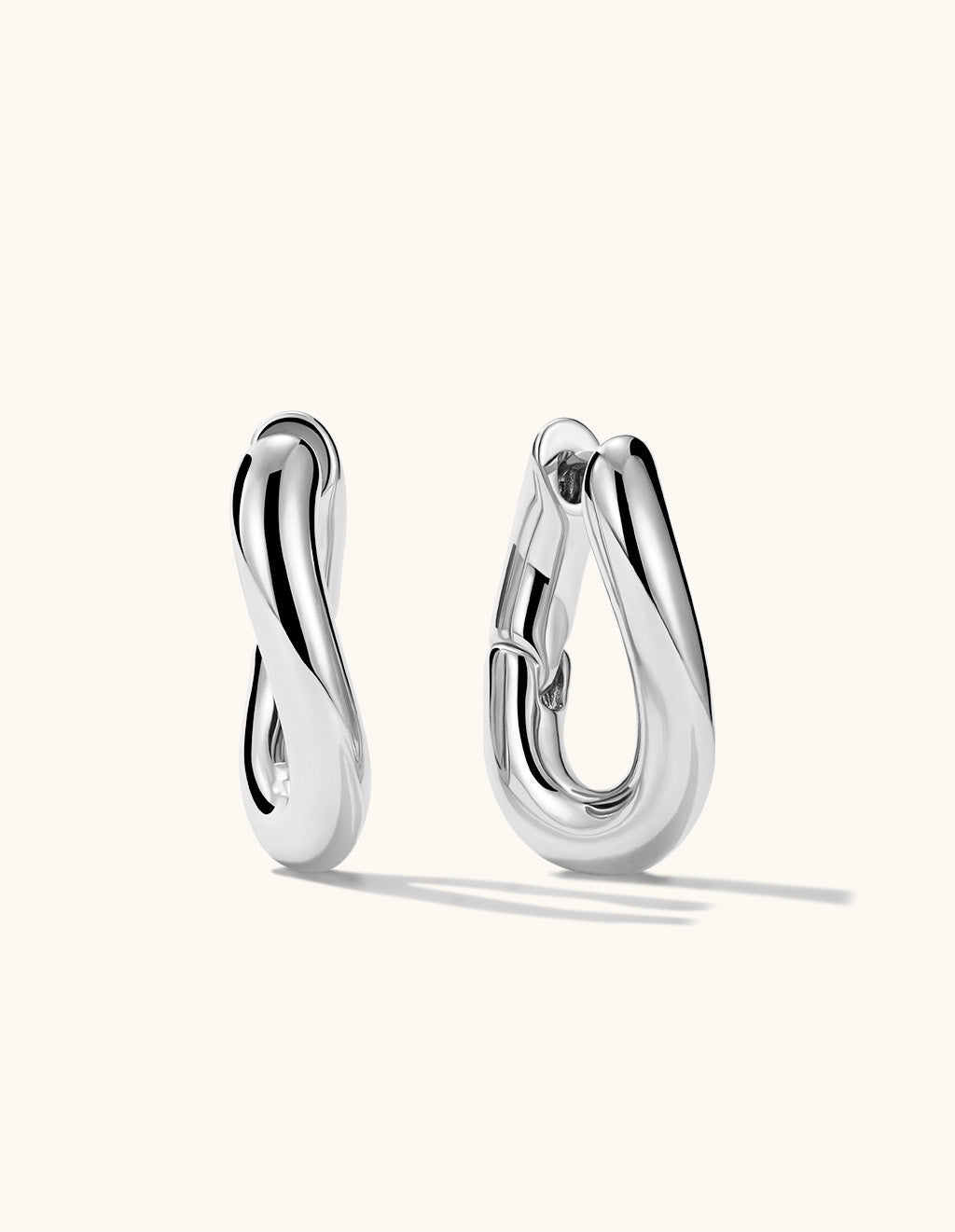 Wavy Huggie Hoop Earrings Gold