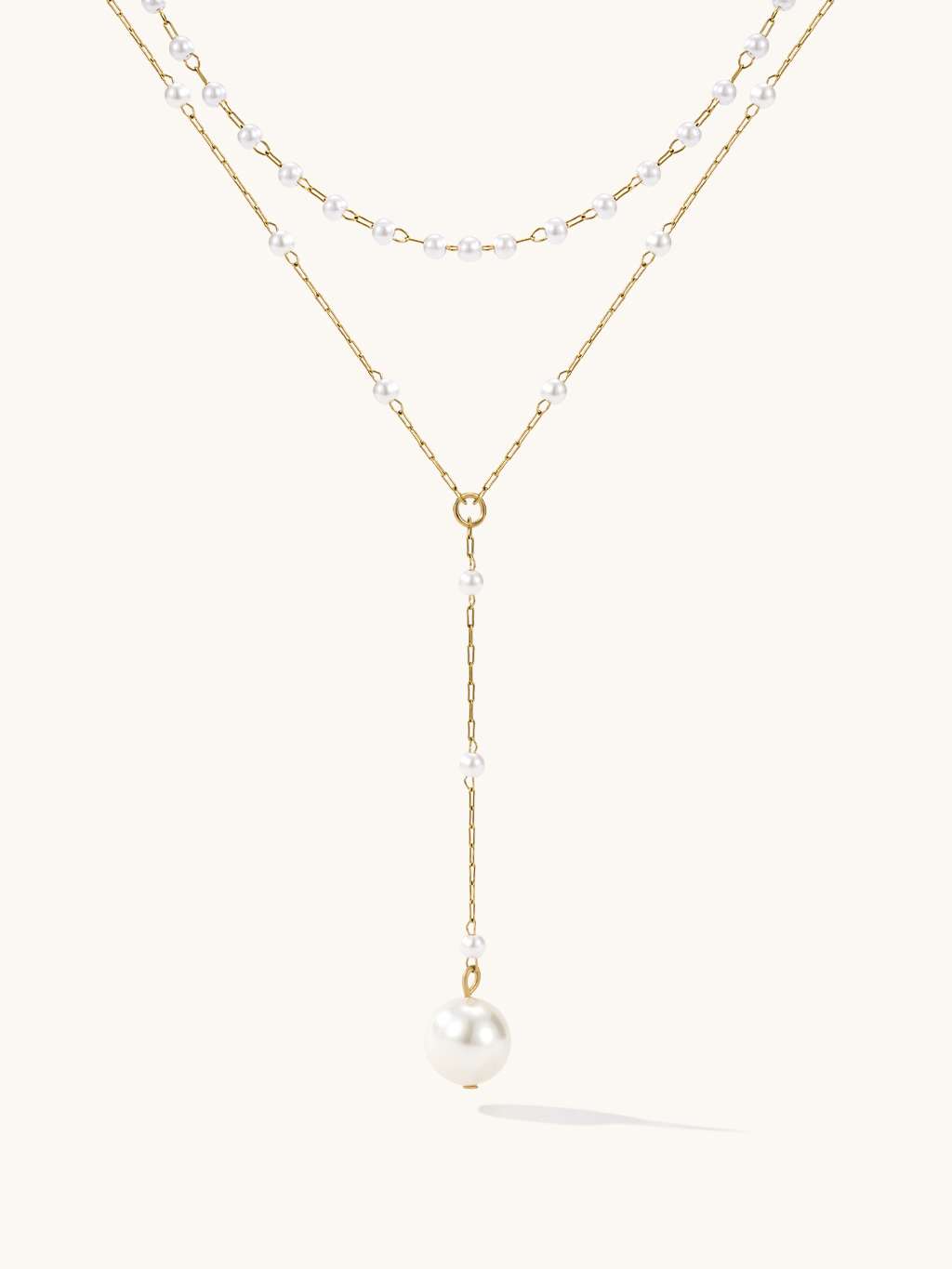 Pearl Station Y-Kette Gold