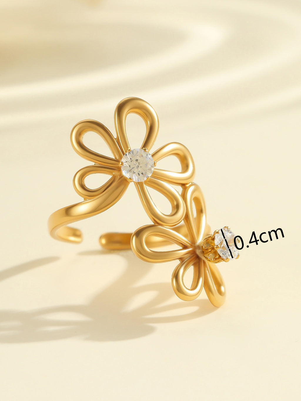 Double Flower Ring Gold 55mm