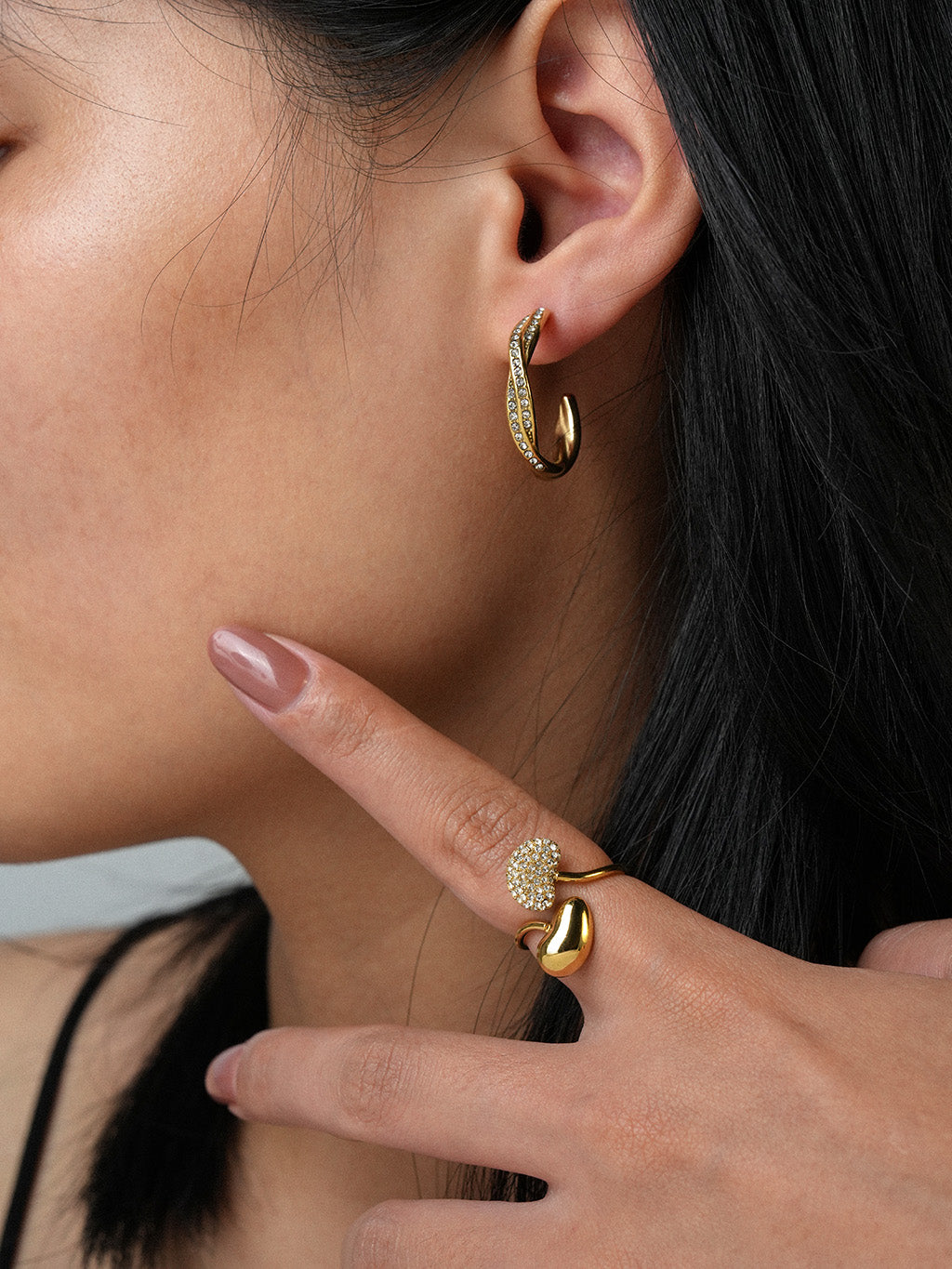 Eleganter Statement Ring Gold mit Zirkonia