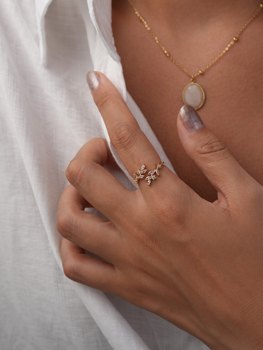 Pink Blossom Ring Gold
