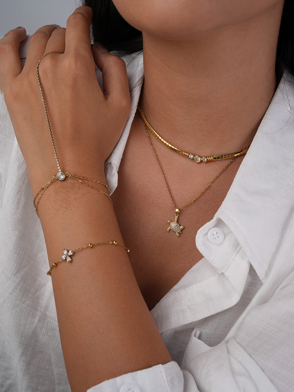 Tennis Ring - Armkette Gold - Dorose | Wasserresistent, kein Verfärben