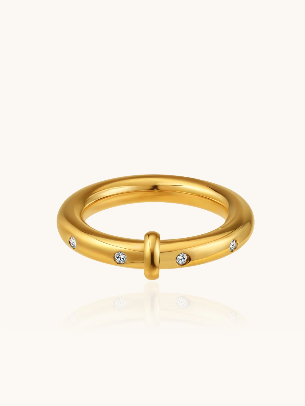 Abstands - Zirkonia Ring Gold - Dorose | Wasserresistent, kein Verfärben