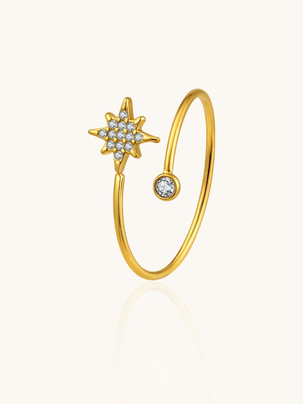 Achtstrahl - Stern Ring Gold - Dorose | Wasserresistent, kein Verfärben