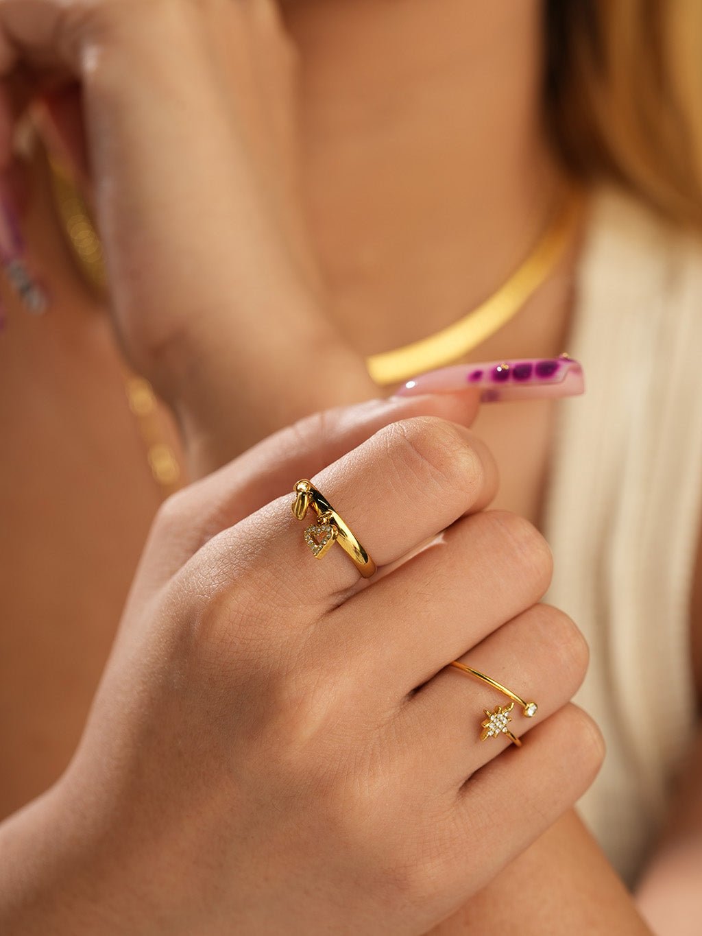 Achtstrahl - Stern Ring Gold - Dorose | Wasserresistent, kein Verfärben