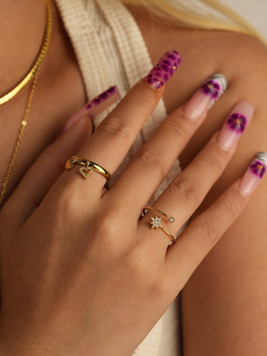 Achtstrahl - Stern Ring Gold - Dorose | Wasserresistent, kein Verfärben