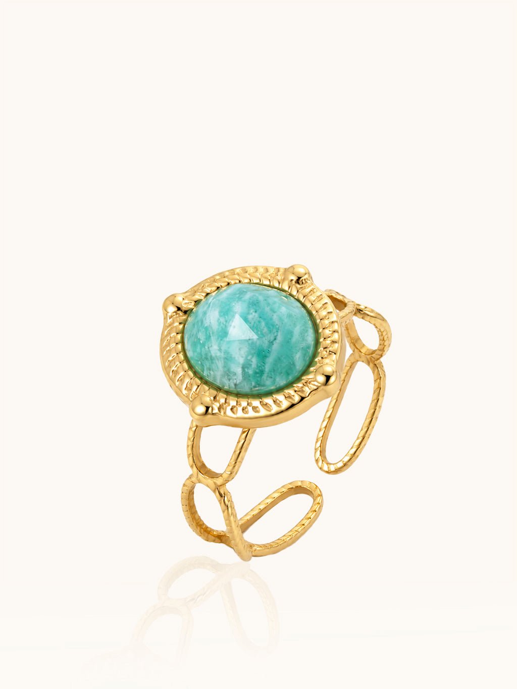Amazonit Vintage Ring Gold - Dorose | Wasserresistent, kein Verfärben