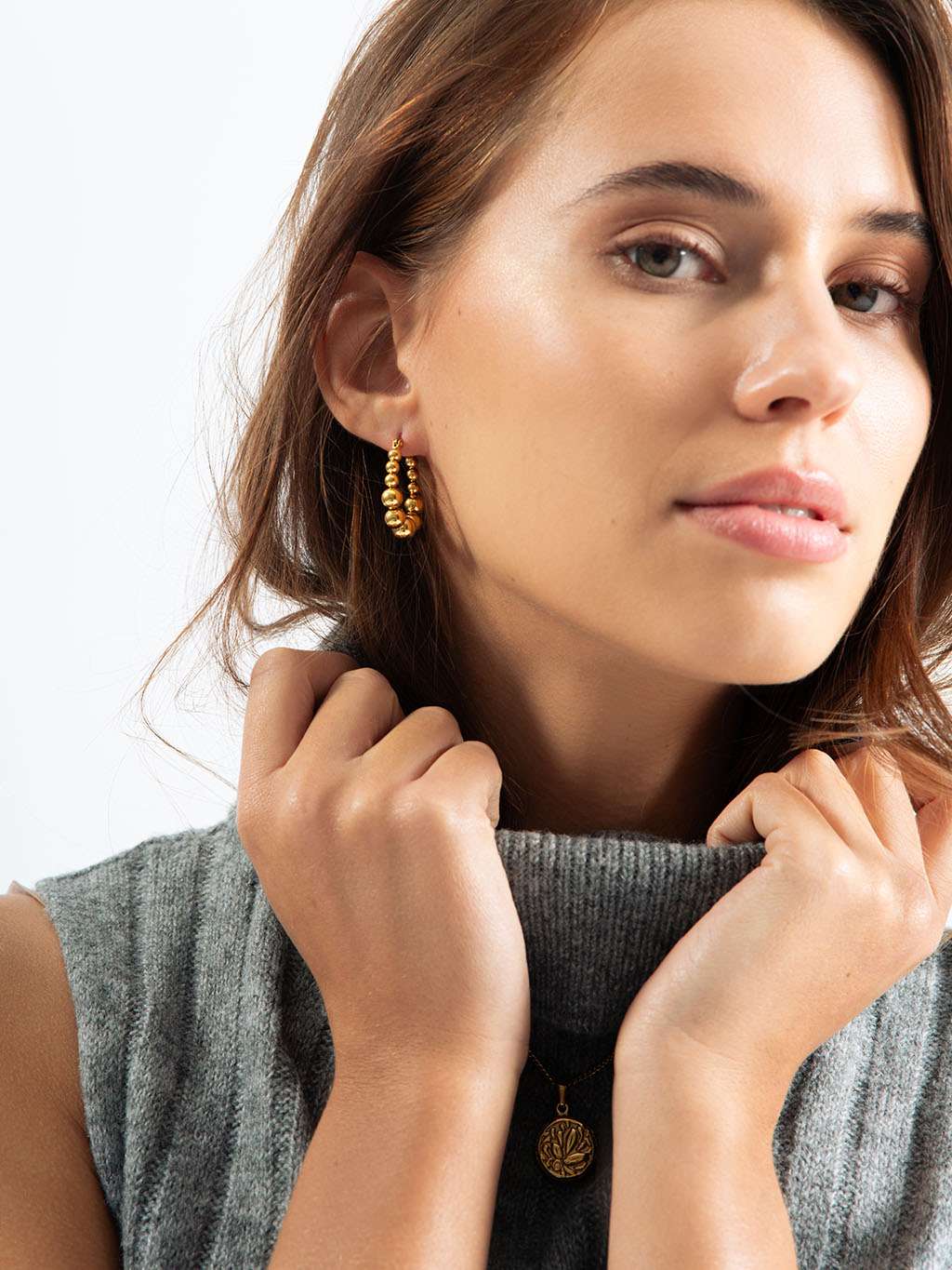 Ball Hoop Ohrringe Gold & Silber - Dorose | Wasserfester Schmuck, 18K vergoldet