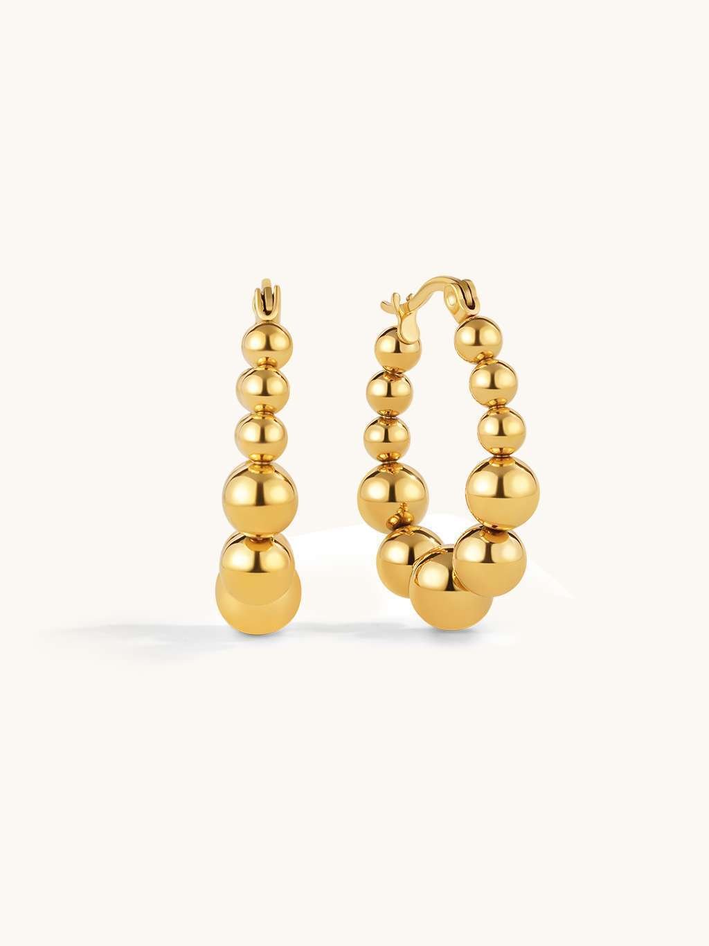 Ball Hoop Ohrringe Gold & Silber - Dorose | Wasserfester Schmuck, 18K vergoldet