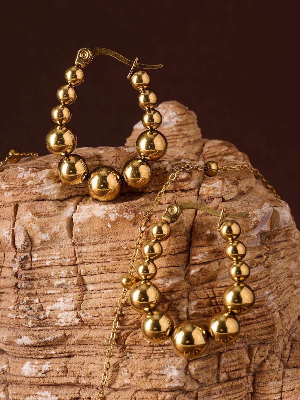 Ball Hoop Ohrringe Gold & Silber - Dorose | Wasserfester Schmuck, 18K vergoldet