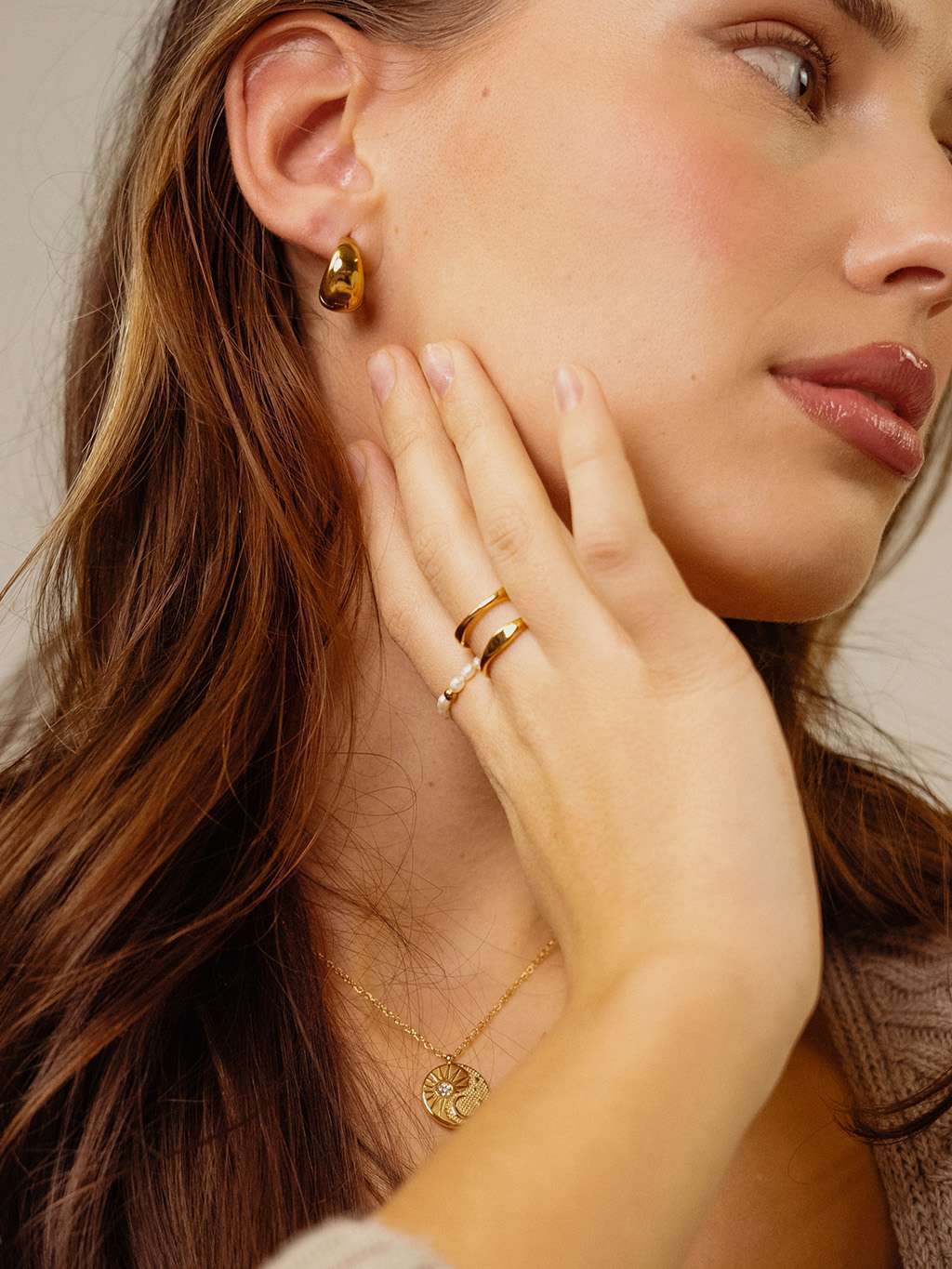 Bead Pearl Ring - Dorose | Wasserfester Schmuck, 18K vergoldet