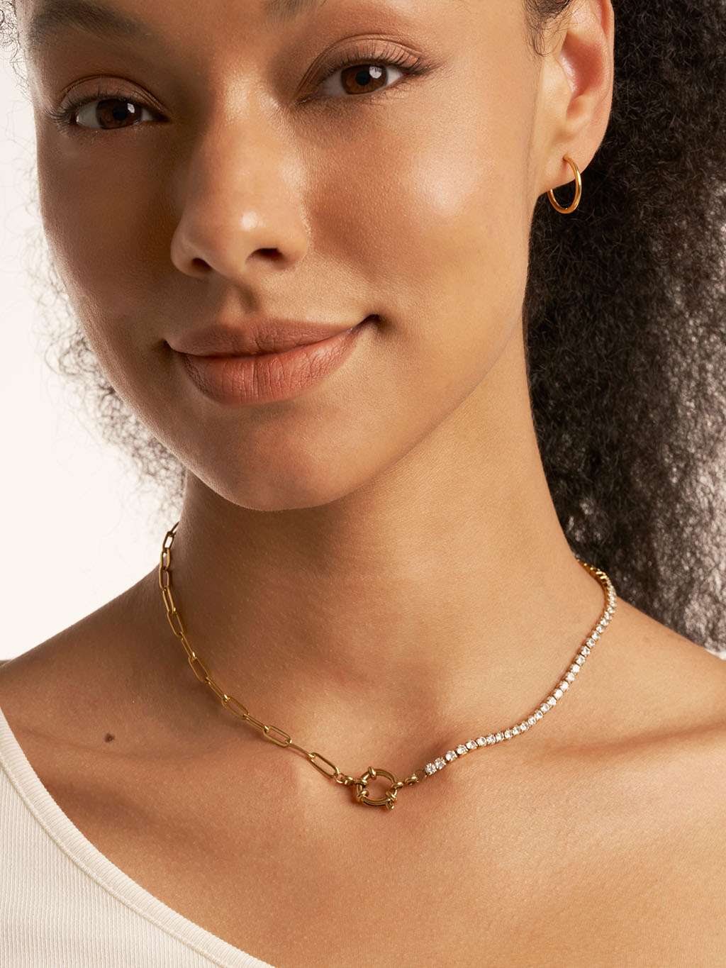 Blank Hoops Ohrringe Gold Medium 14mm - Dorose | Wasserfester Schmuck, 18K vergoldet