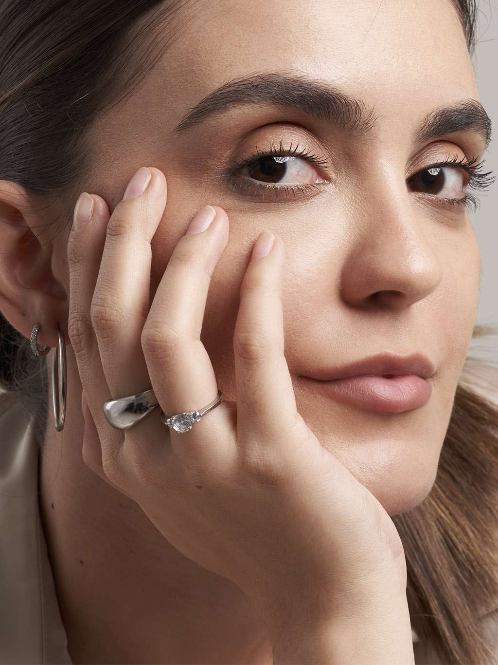 Blank Hoops Ohrringe Silber 30mm - Dorose | Wasserfester Schmuck, 18K vergoldet
