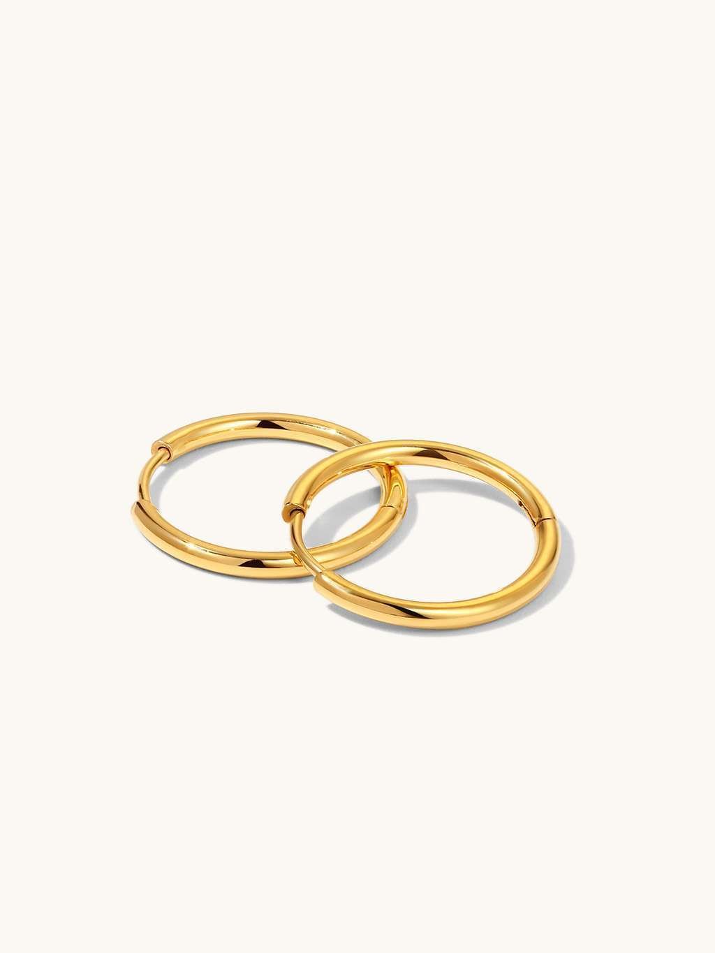 Blank Hoops Ohrringe Small 12mm Gold & Silber - Dorose | Wasserfester Schmuck, 18K vergoldet