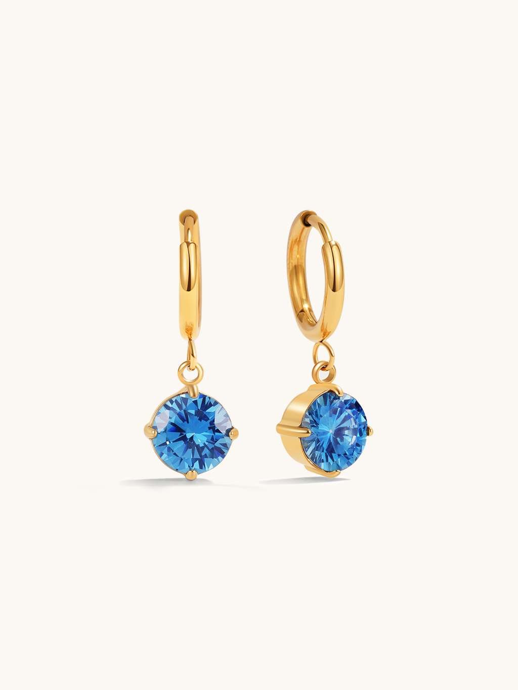 Blue Gentle Shine Hoop Ohrringe Gold 11mm - Dorose | Wasserfester Schmuck, 18K vergoldet