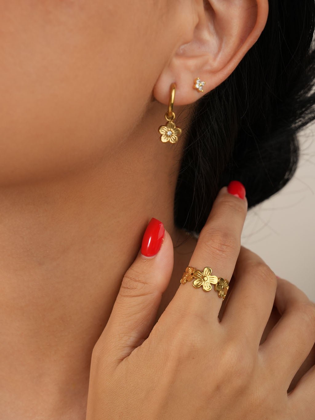 Blumen Ring Gold - Dorose | Wasserresistent, kein Verfärben