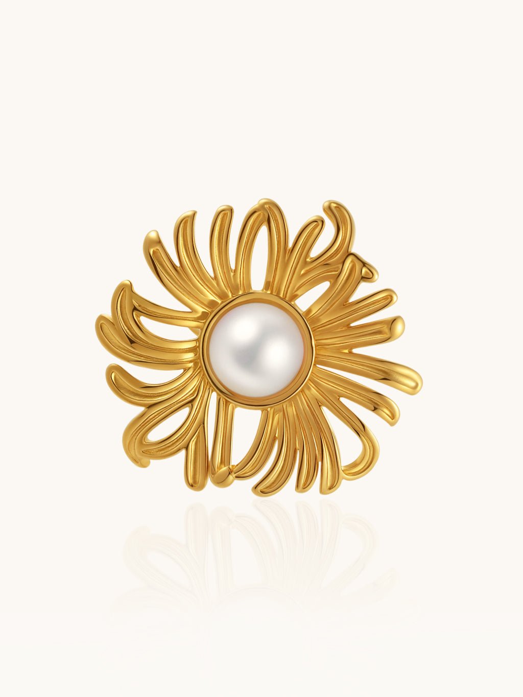 Blüten - Perle Ring Gold - Dorose | Wasserresistent, kein Verfärben