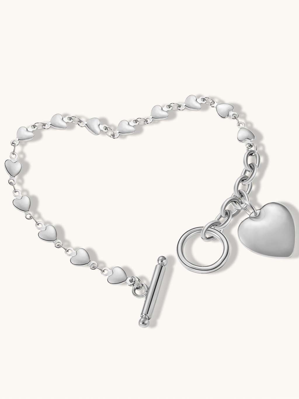Bold Heart Armband Gold & Silber 19,5cm - Dorose | Wasserfester Schmuck, 18K vergoldet