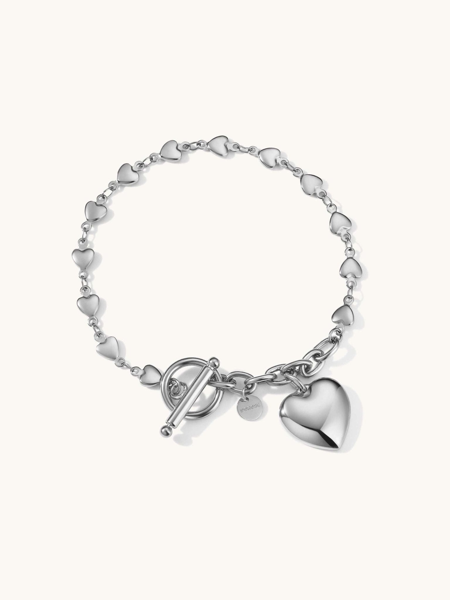 Bold Heart Armband Gold & Silber 19,5cm - Dorose | Wasserfester Schmuck, 18K vergoldet
