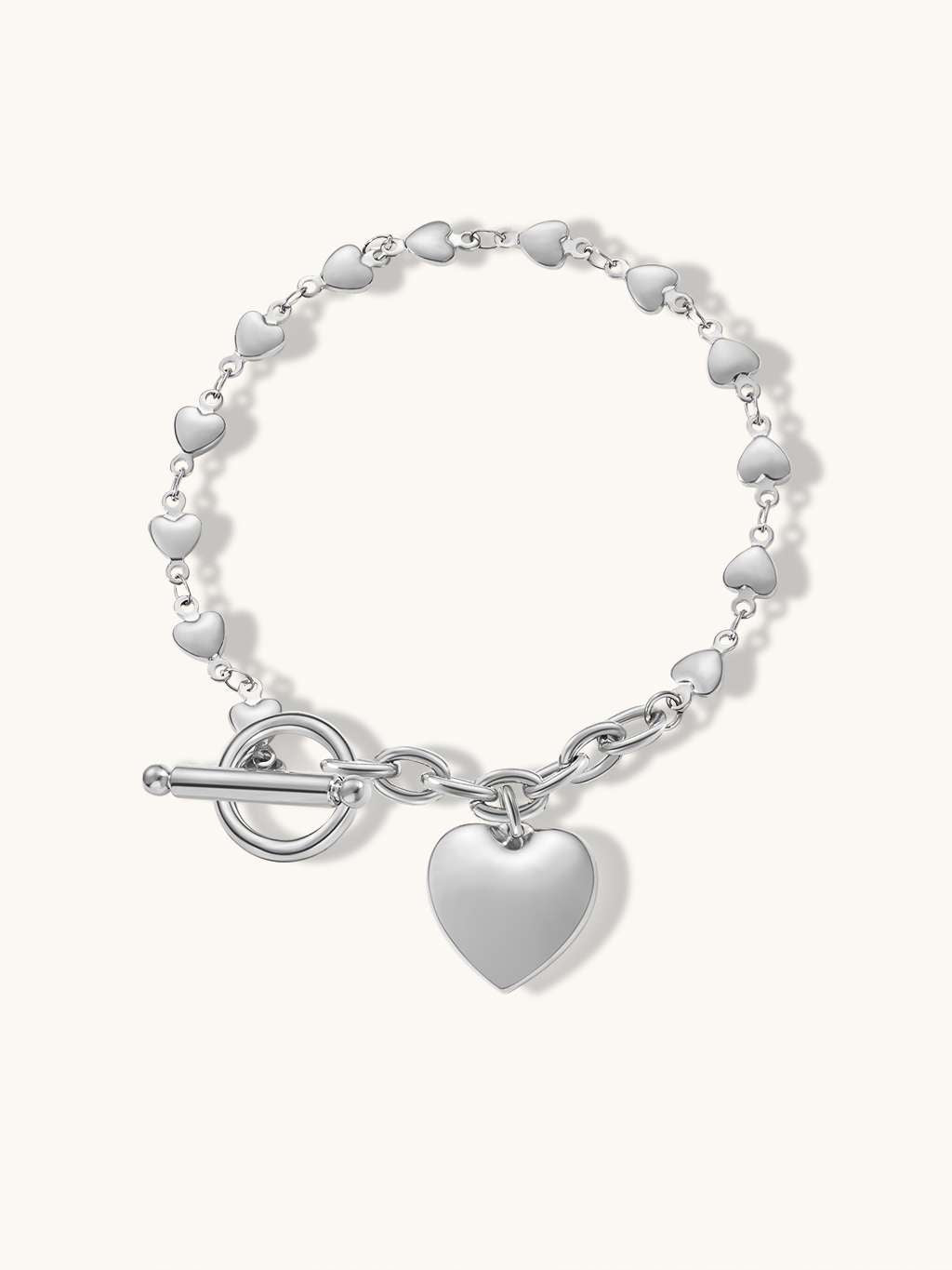 Bold Heart Armband Gold & Silber 19,5cm - Dorose | Wasserfester Schmuck, 18K vergoldet