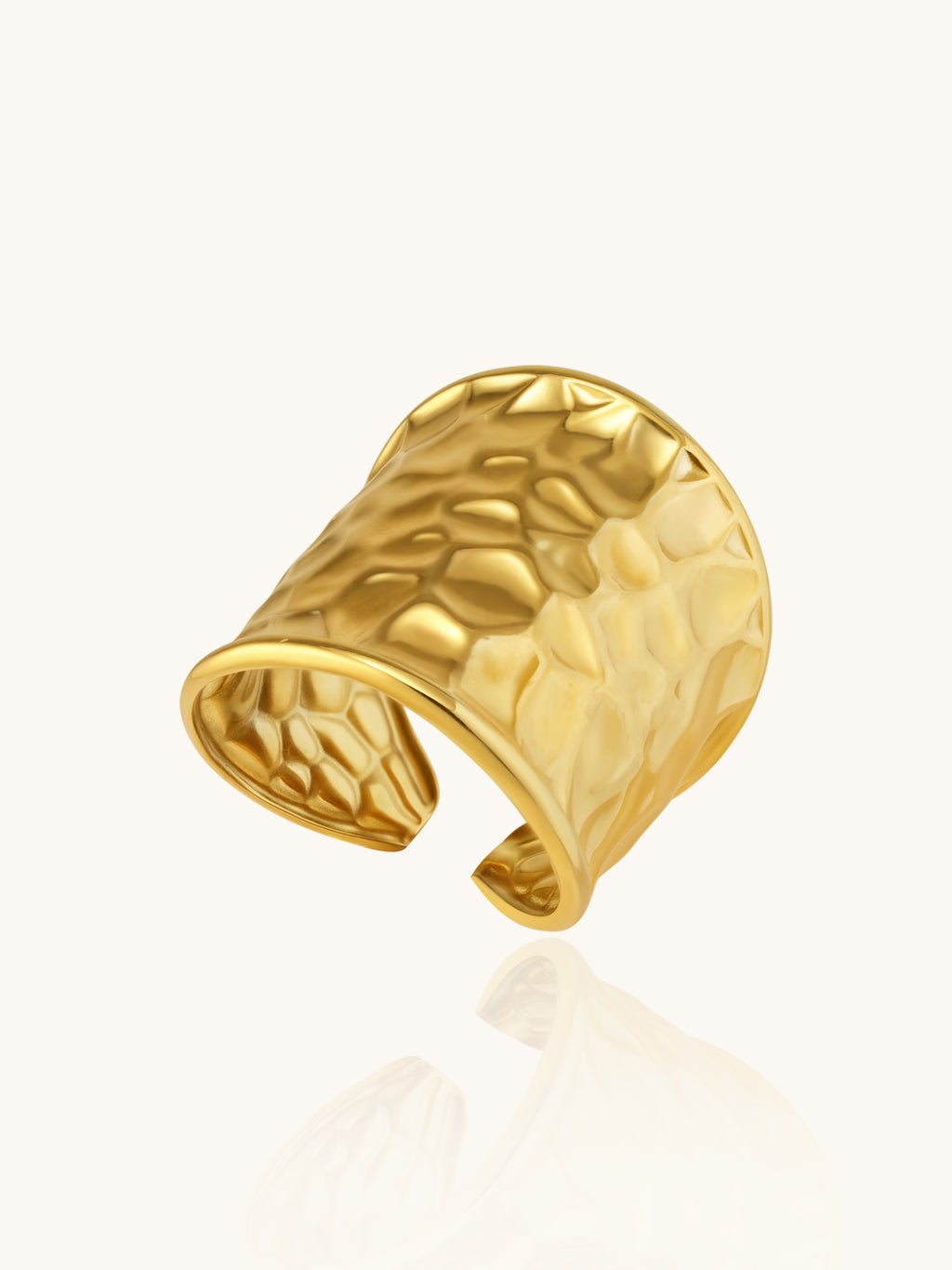 Breiter Struktur - Ring Gold - Dorose | Wasserresistent, kein Verfärben