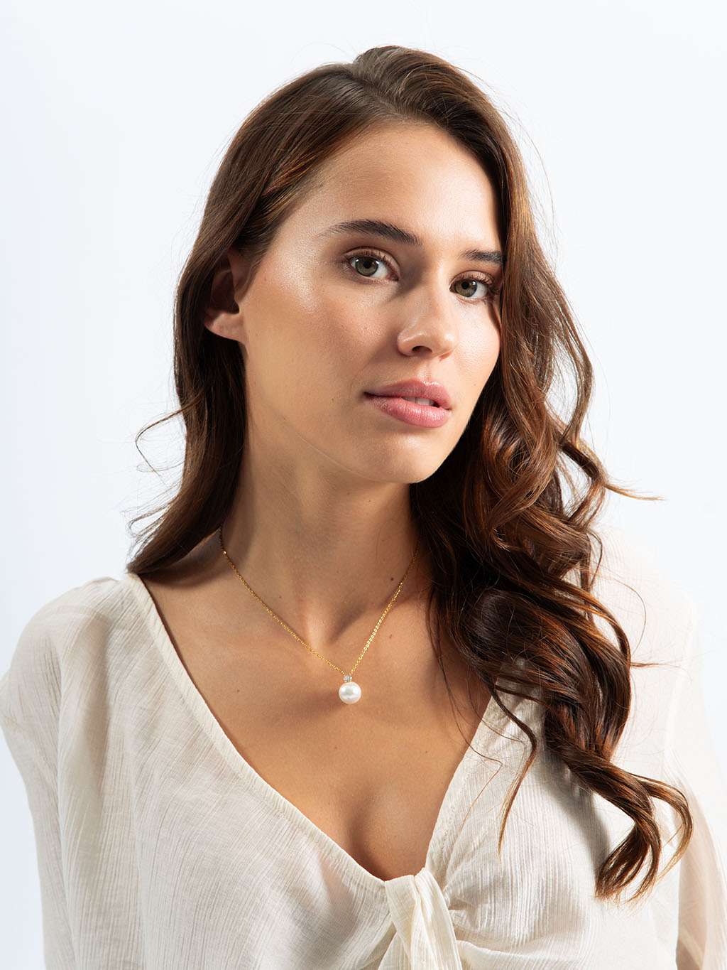 Brillant Pearl Kette Gold - Dorose | Wasserfester Schmuck, 18K vergoldet