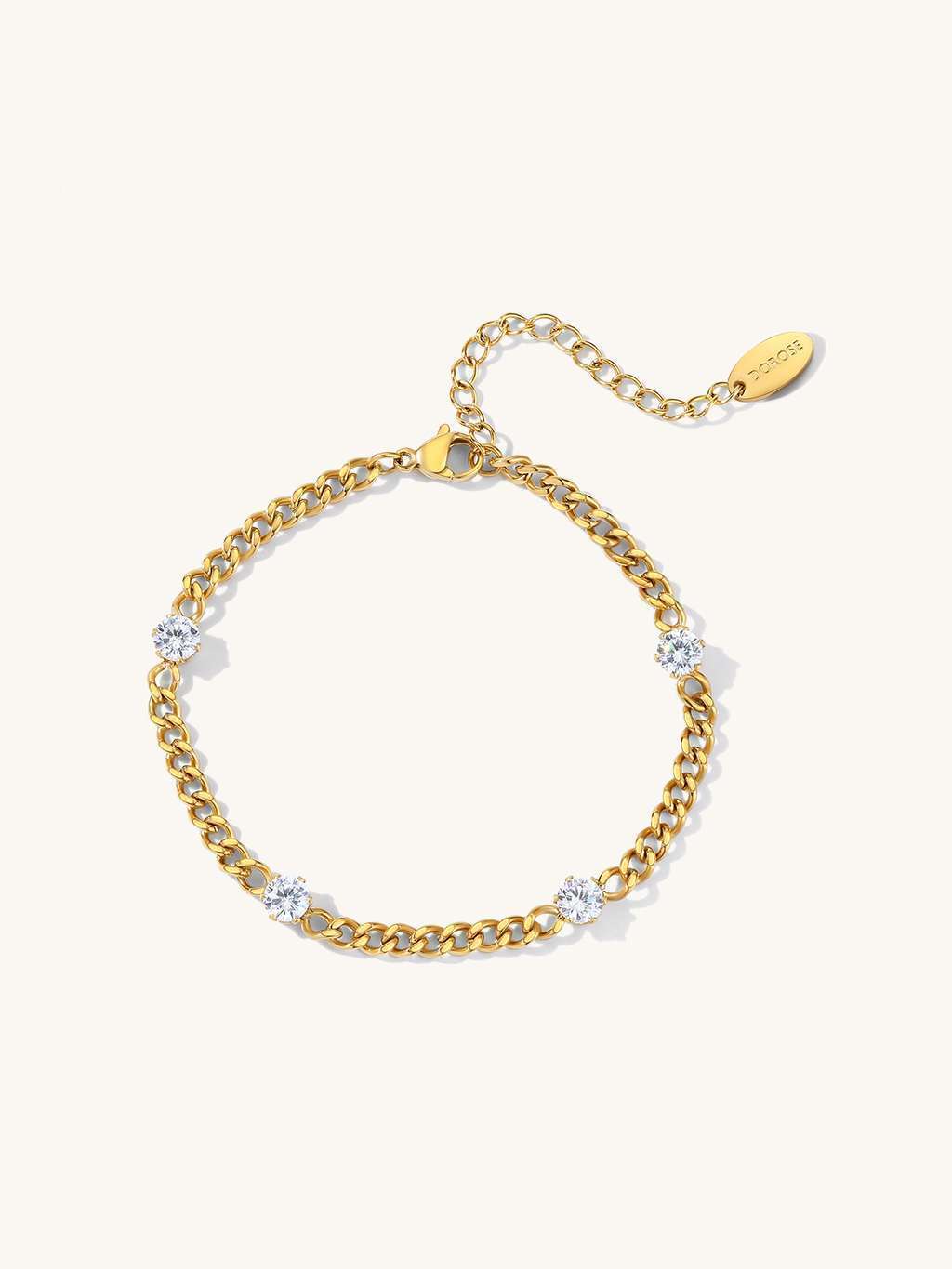Brilliant Curb Armband Gold - Dorose | Wasserfester Schmuck, 18K vergoldet