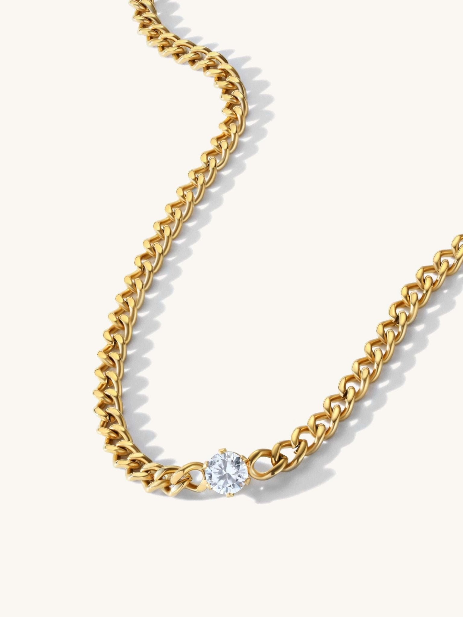 Brilliant Curb Kette Gold - Dorose | Wasserfester Schmuck, 18K vergoldet