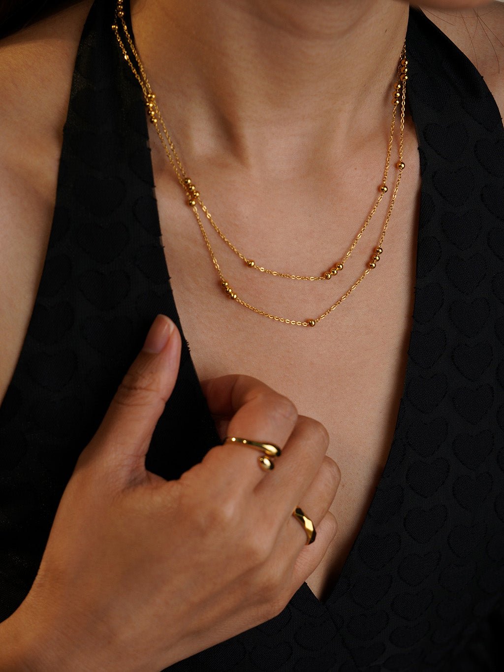 Bubble Doppelkette Gold - Dorose | Wasserresistent, kein Verfärben
