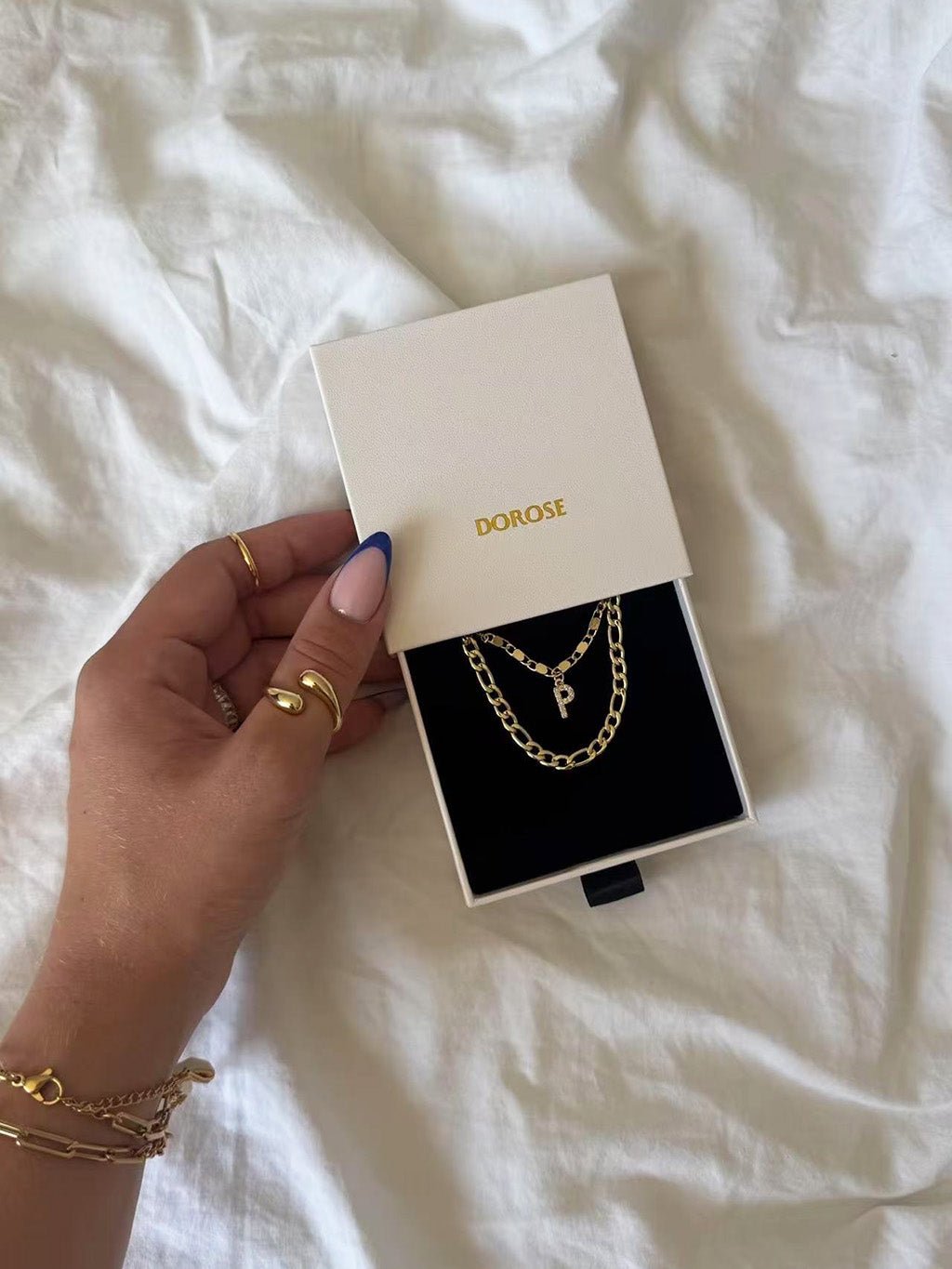 Buchstaben - Fußkettchen Gold - Dorose | Wasserfester Schmuck
