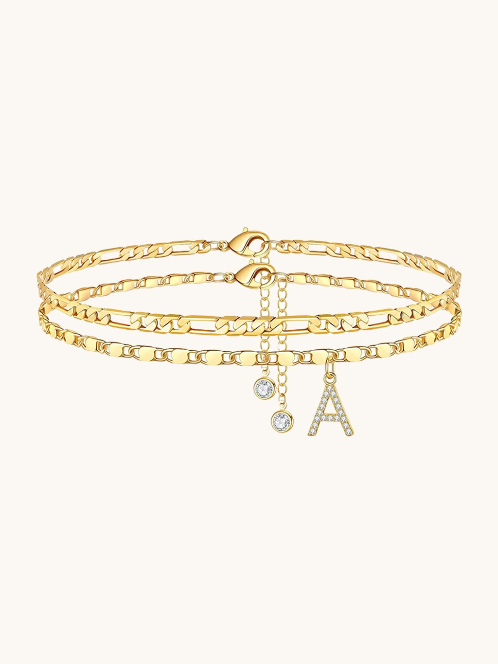 Buchstaben - Fußkettchen Gold - Dorose | Wasserfester Schmuck