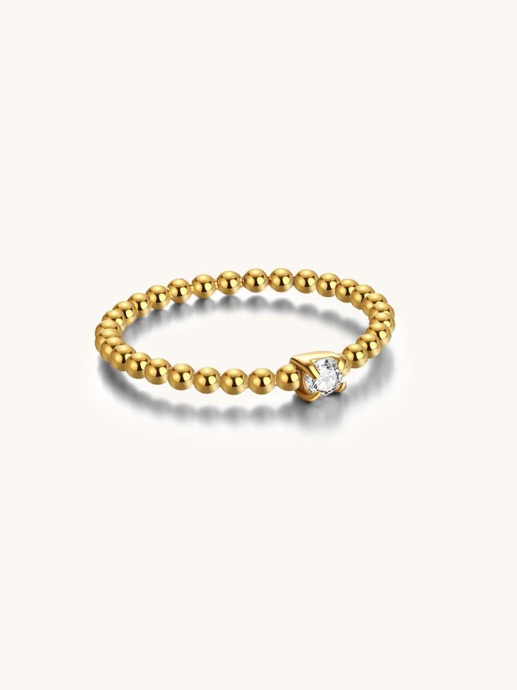 Bullet Ring mit Zirkonia Gold - Dorose | Wasserfester Schmuck, 18K vergoldet