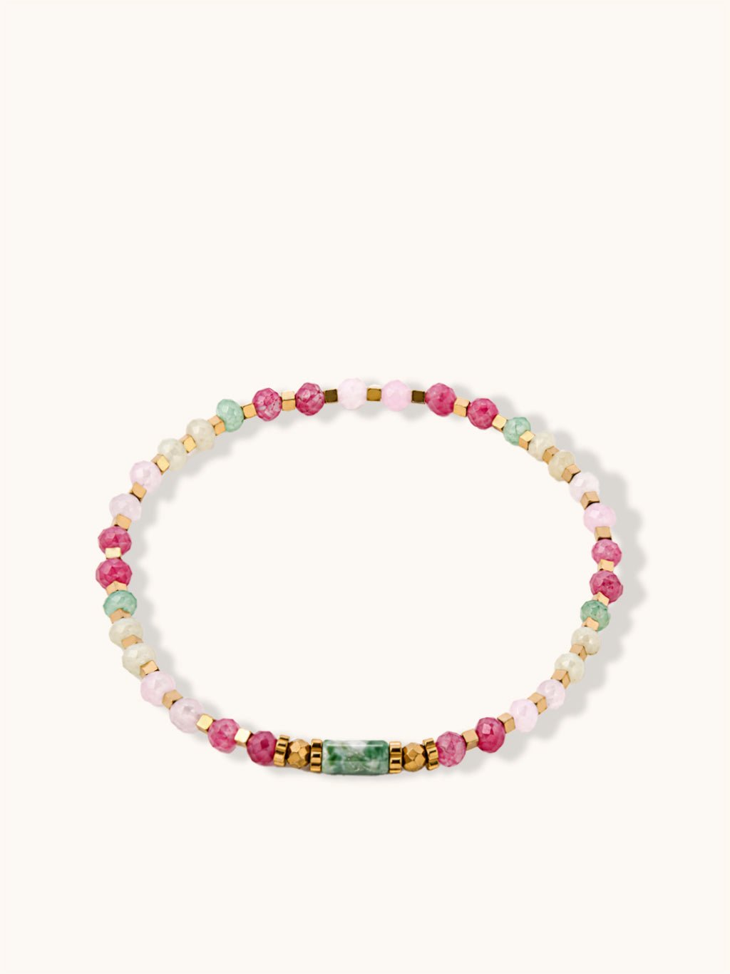 Buntes Naturstein Armband Gold - Dorose | Wasserresistent, kein Verfärben