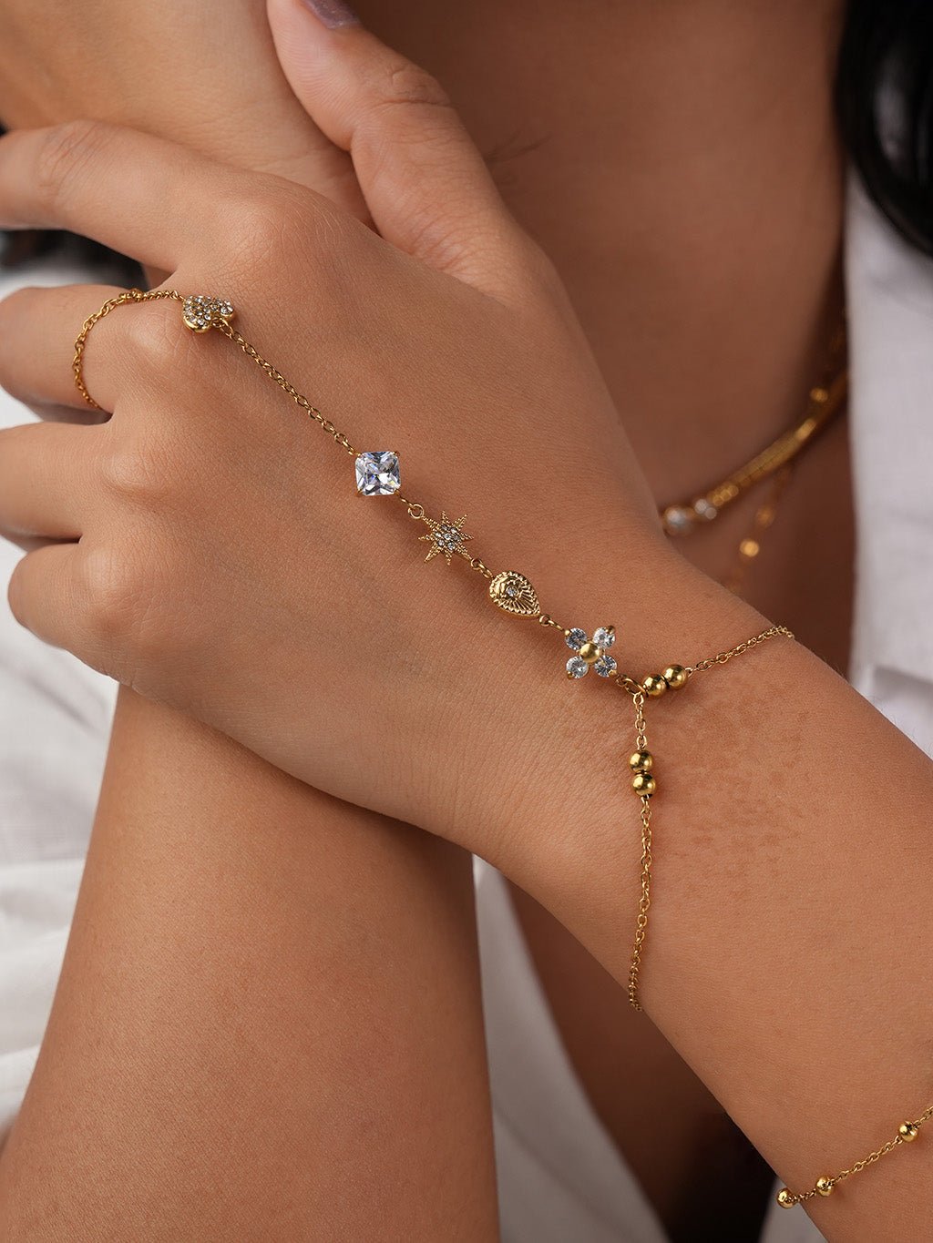 Celestial Bloom Handkette Gold - Dorose | Wasserresistent, kein Verfärben