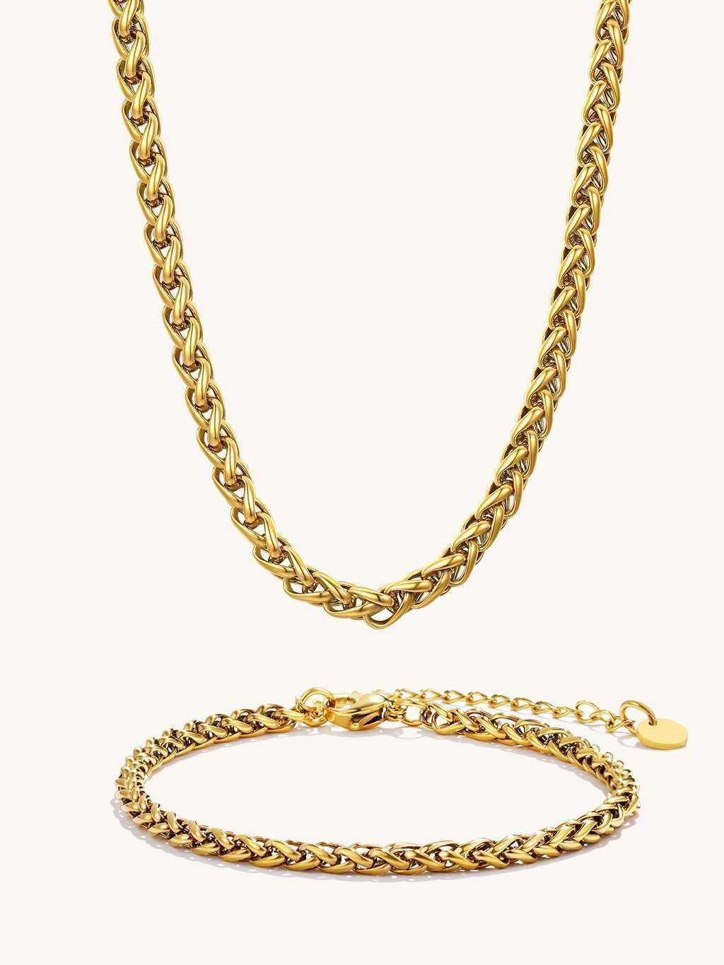 Chunky Extended Kette & Armband Schmuck Set - Dorose | Wasserfester Schmuck, 18K vergoldet