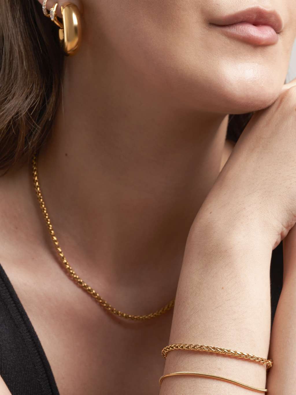 Chunky Extended Kette & Armband Schmuck Set - Dorose | Wasserfester Schmuck, 18K vergoldet