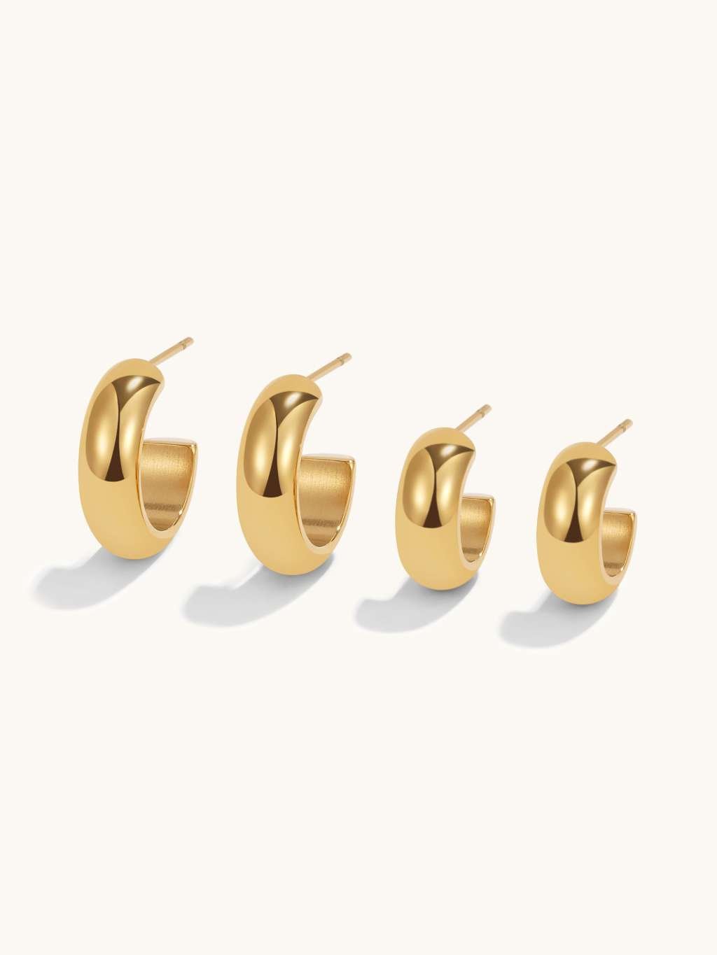 Chunky Ohrringe Gold & Silber Large 11mm - Dorose | Wasserfester Schmuck, 18K vergoldet