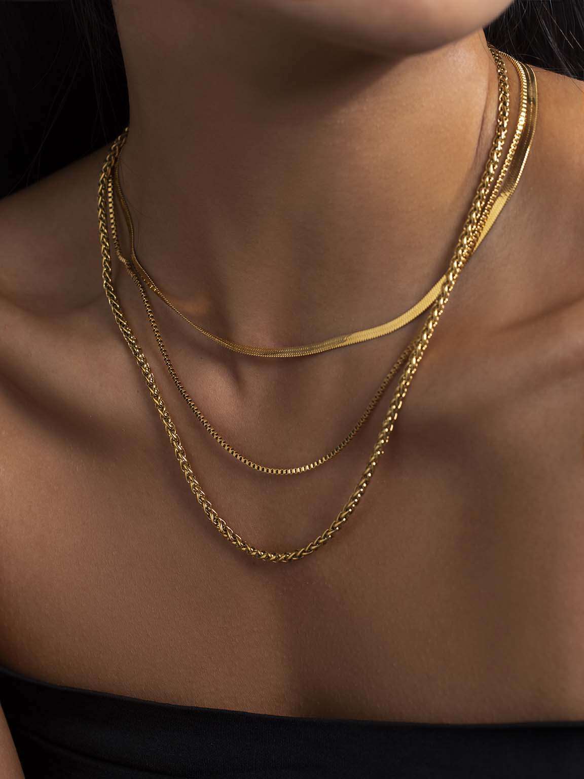 Chunky Twisted Kette Gold & Silber - Dorose | Wasserfester Schmuck, 18K vergoldet