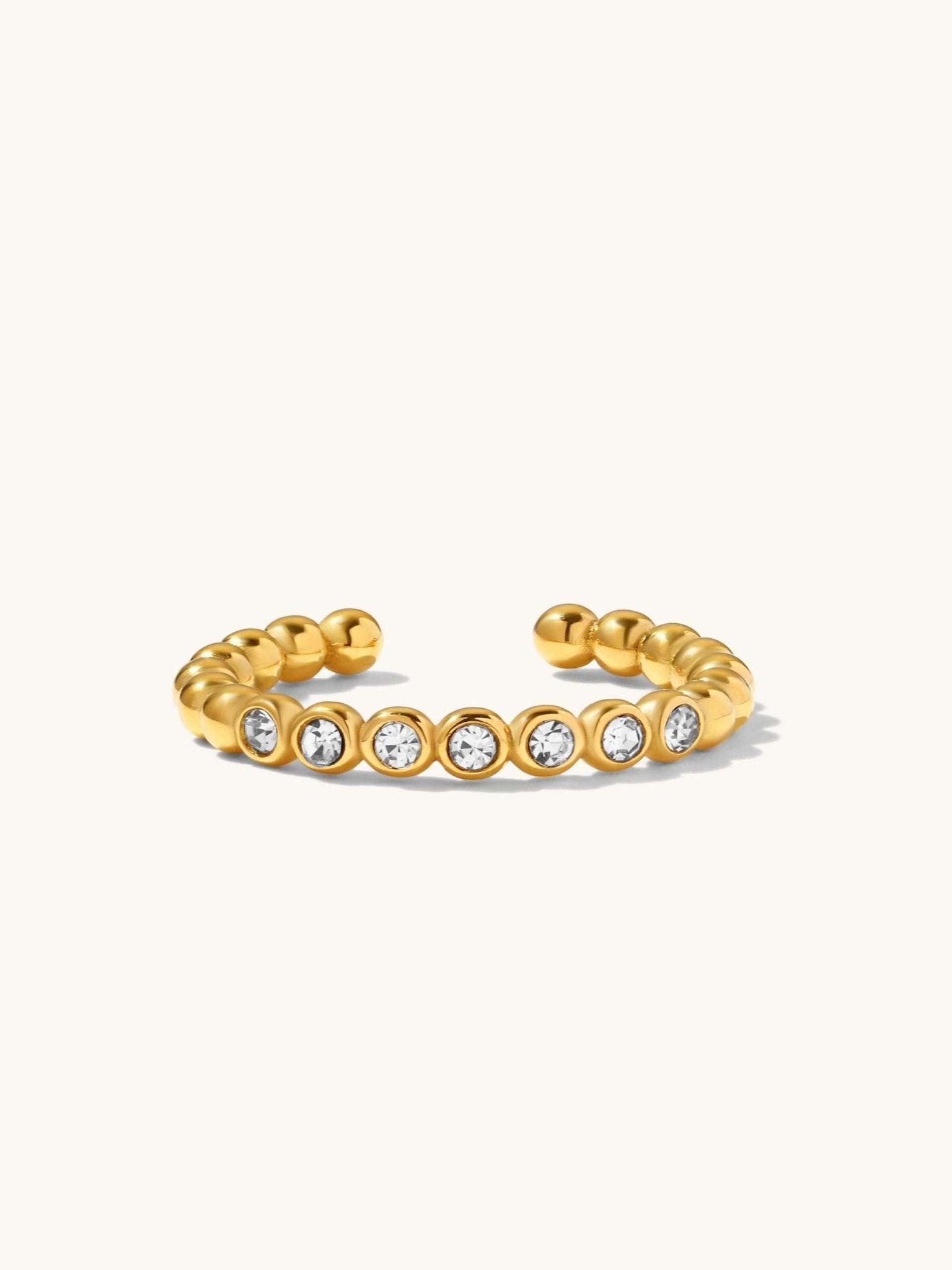 Classic Dot Ring mit Zirkonia Gold - Dorose | Wasserfester Schmuck, 18K vergoldet