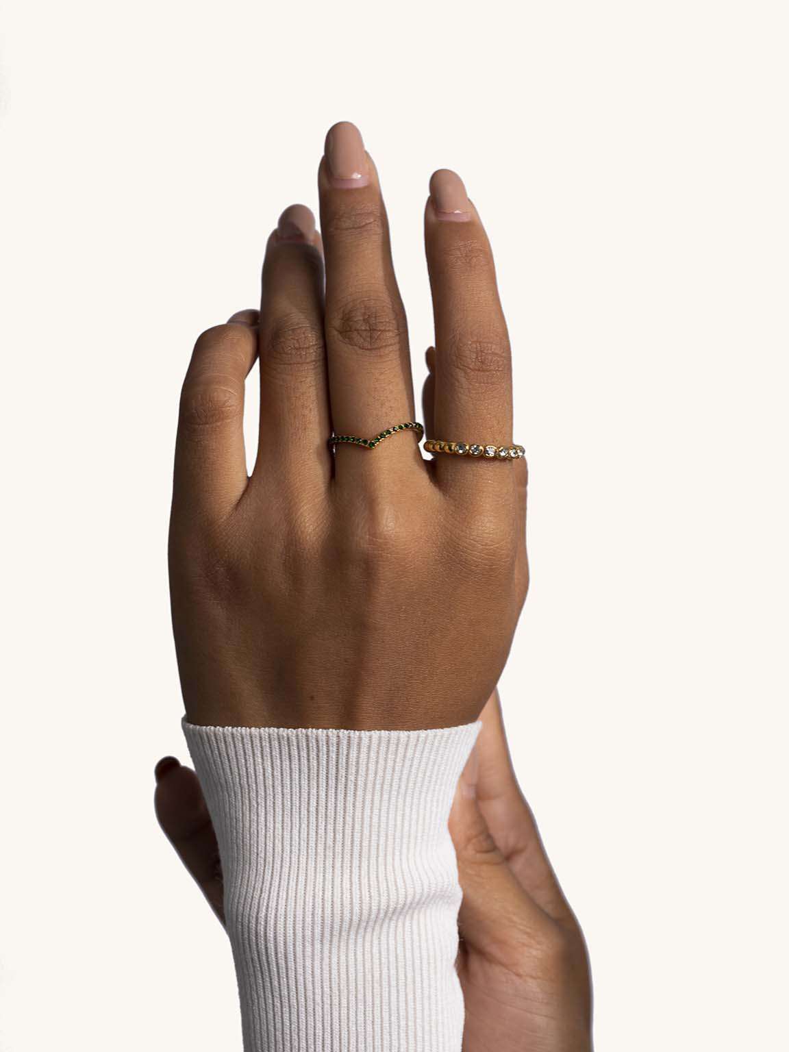 Classic Dot Ring mit Zirkonia Gold - Dorose | Wasserfester Schmuck, 18K vergoldet