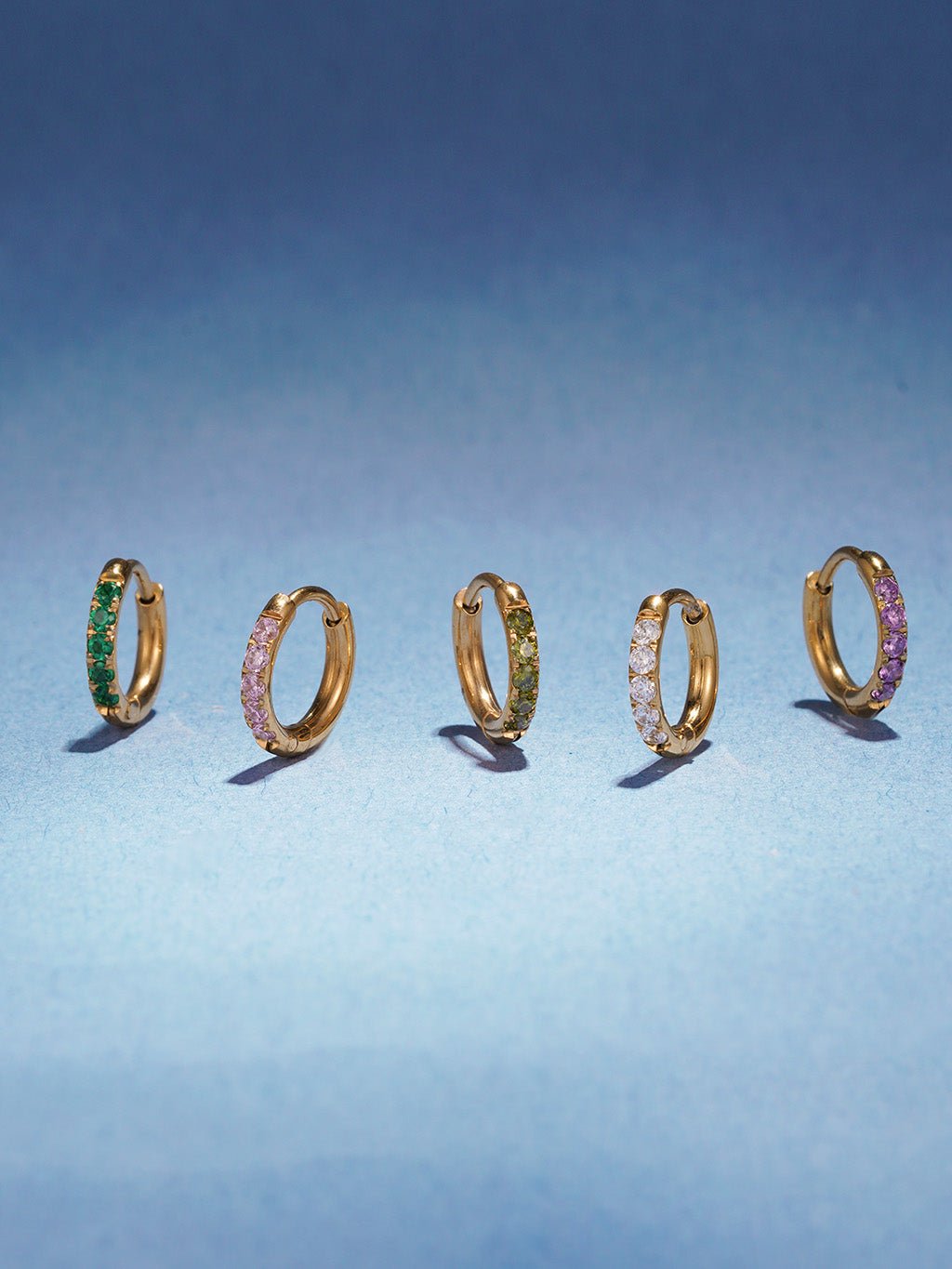 Colorful Glamour Kreolen mit Zirkonia Small Schmuck Set - Dorose | Wasserfester Schmuck