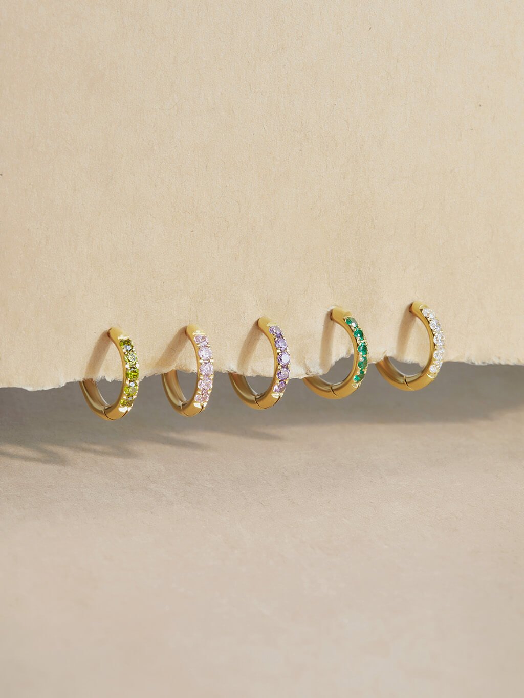 Colorful Glamour Kreolen mit Zirkonia Small Schmuck Set - Dorose | Wasserfester Schmuck