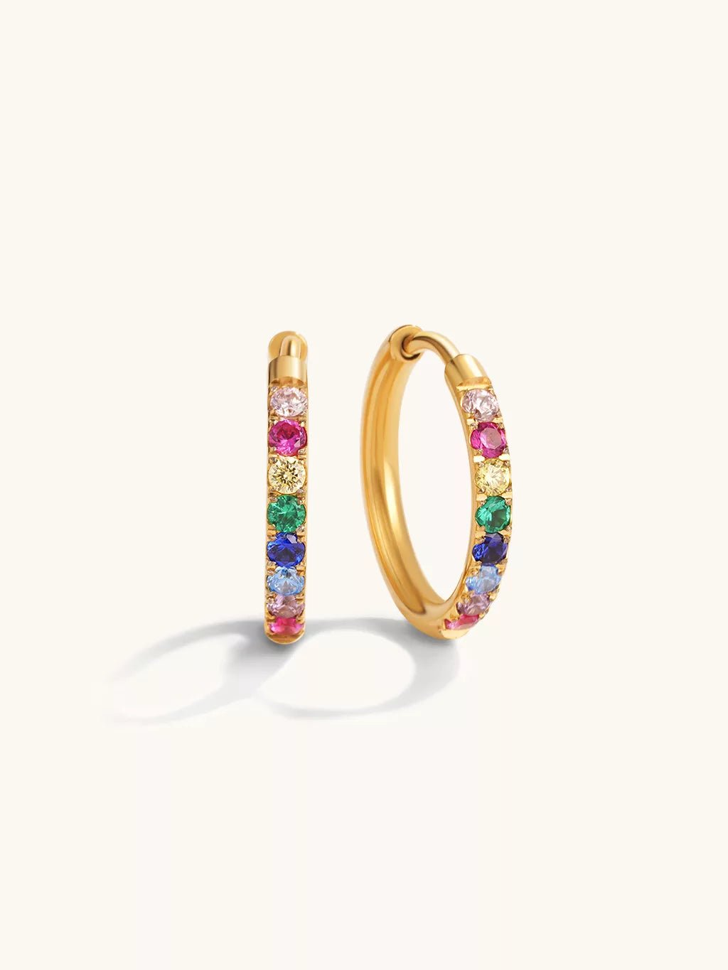 Colorful Hoop Ohrringe Gold 12mm - Dorose | Wasserfester Schmuck, 18K vergoldet