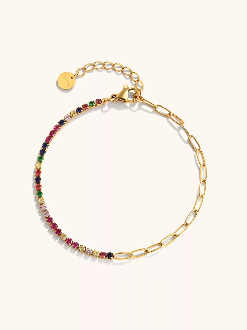 Colorful Slim Sparkling Armband Gold - Dorose | Wasserfester Schmuck, 18K vergoldet