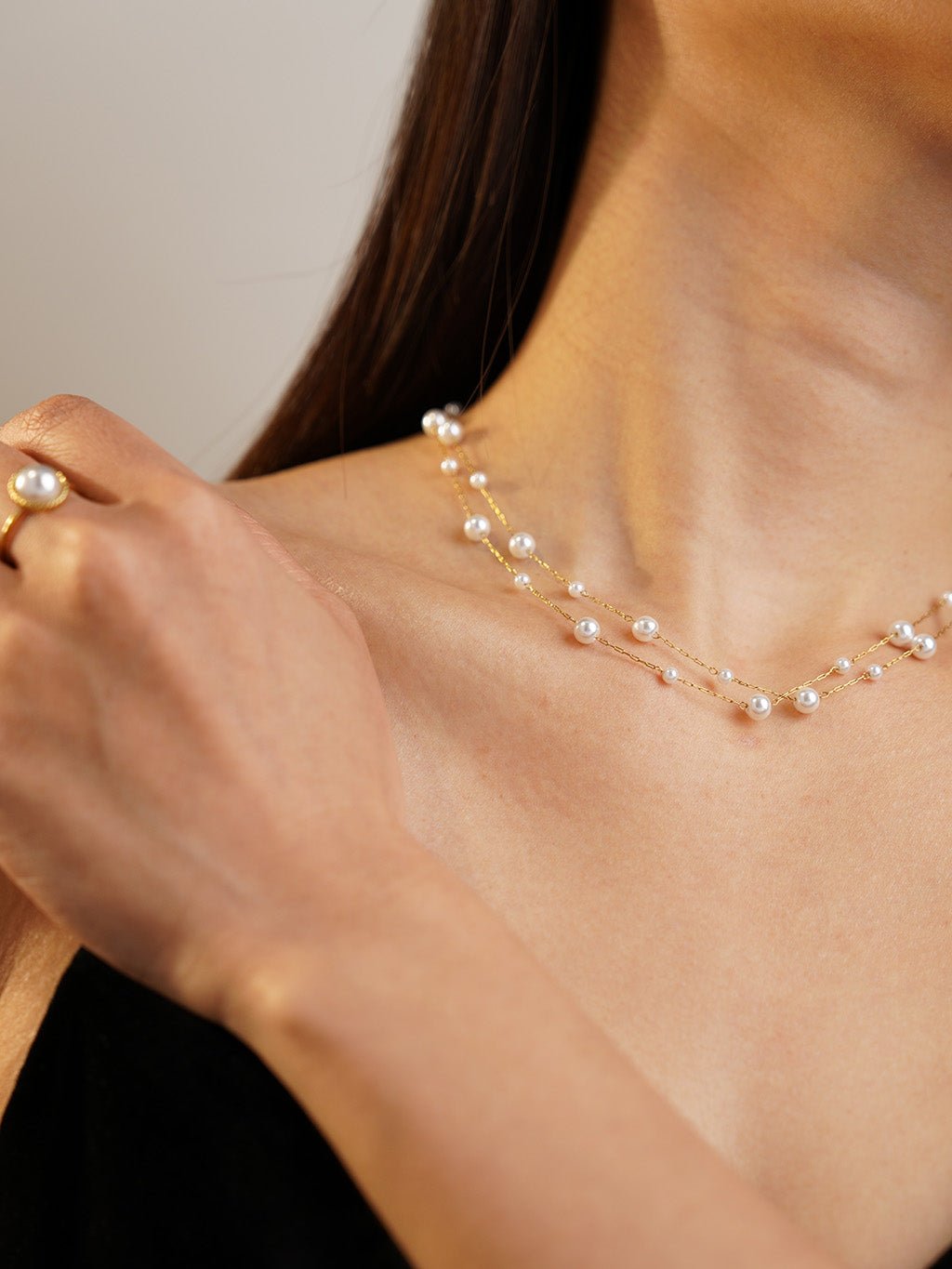 Cross Pearls Kette Gold - Dorose | Wasserresistent, kein Verfärben